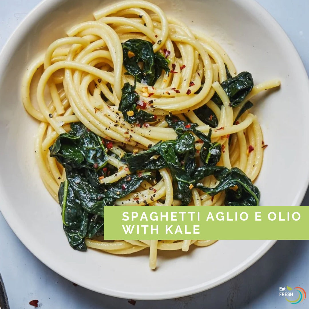 Spaghetti Aglio e Olio with Kale