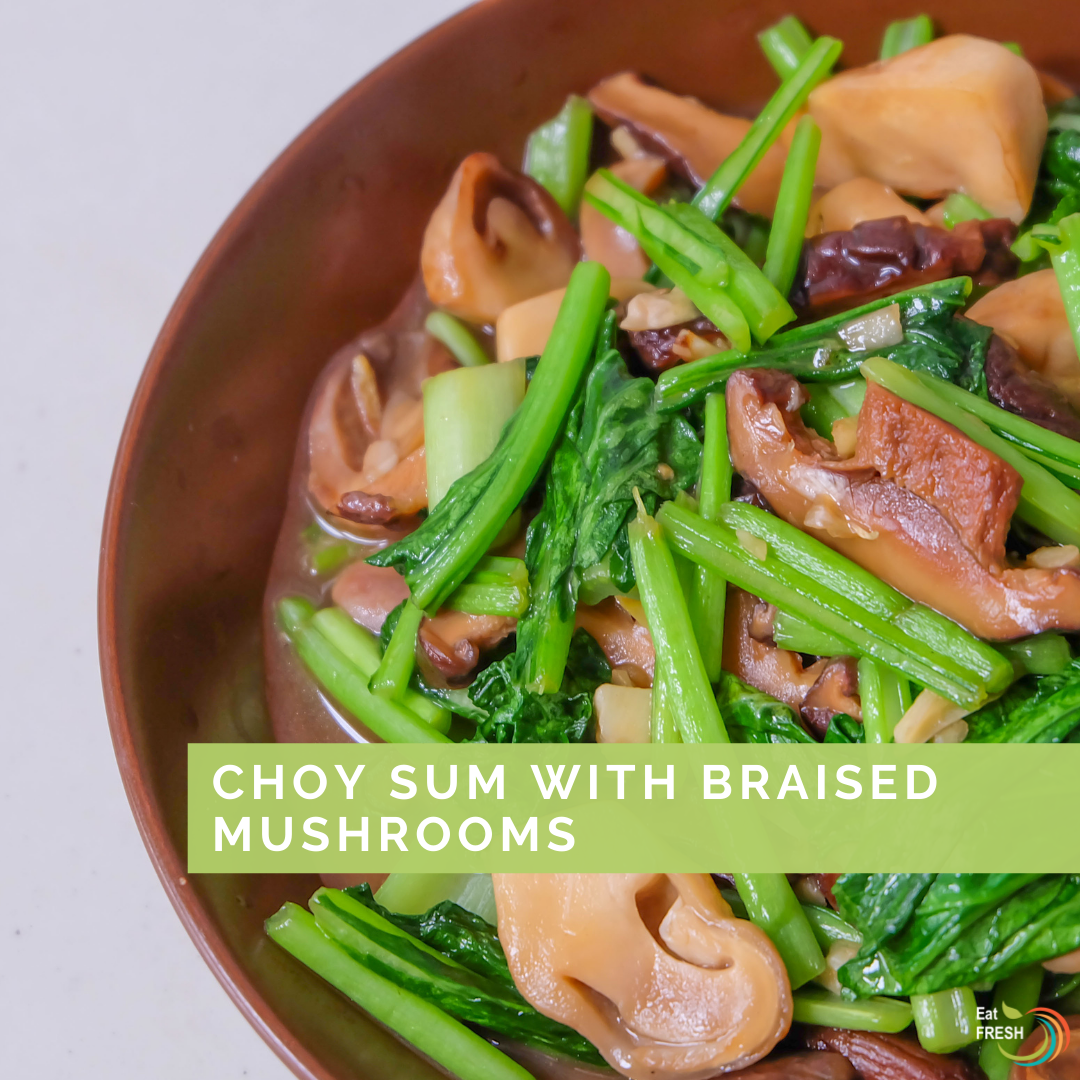 Choy Sum with Braised Mushrooms