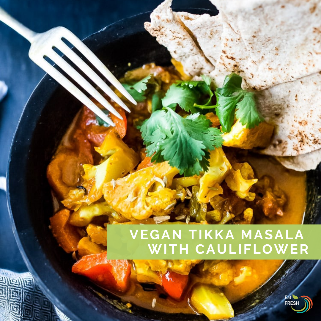 vegan tikka masala with cauliflower