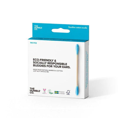 The Humble Co. cotton swabs - blue 100-pack