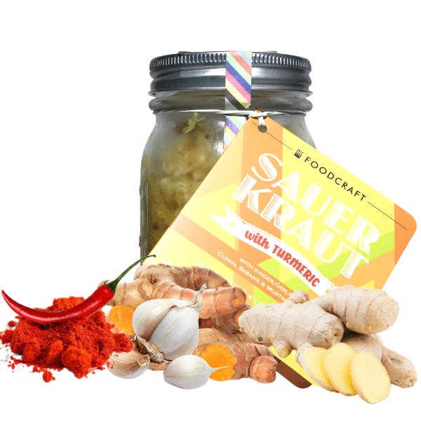 Living Sauerkraut Unpasteurized Turmeric 400g Living Sauerkraut Unpasteurized Turmeric 400g