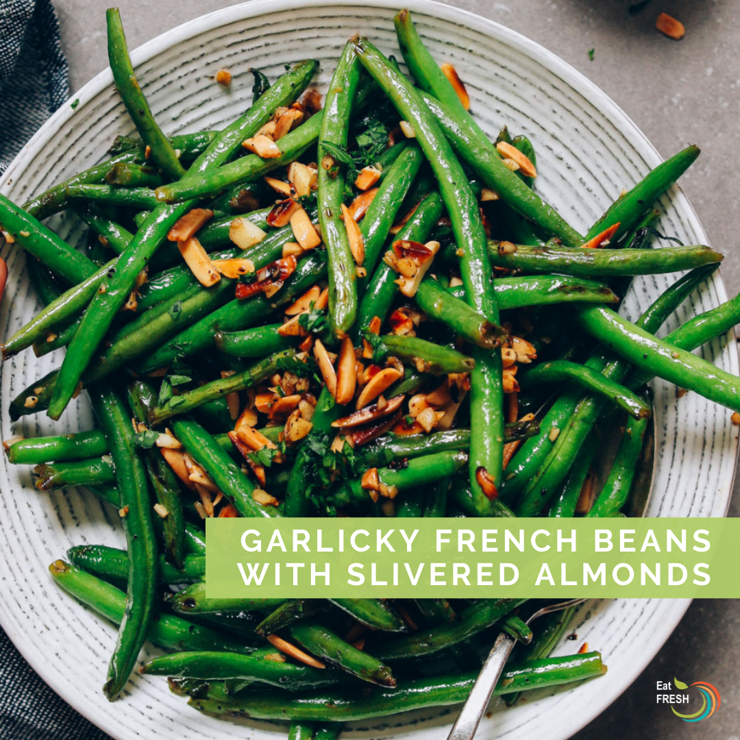 Garlicky French Beans with Slivered Almonds