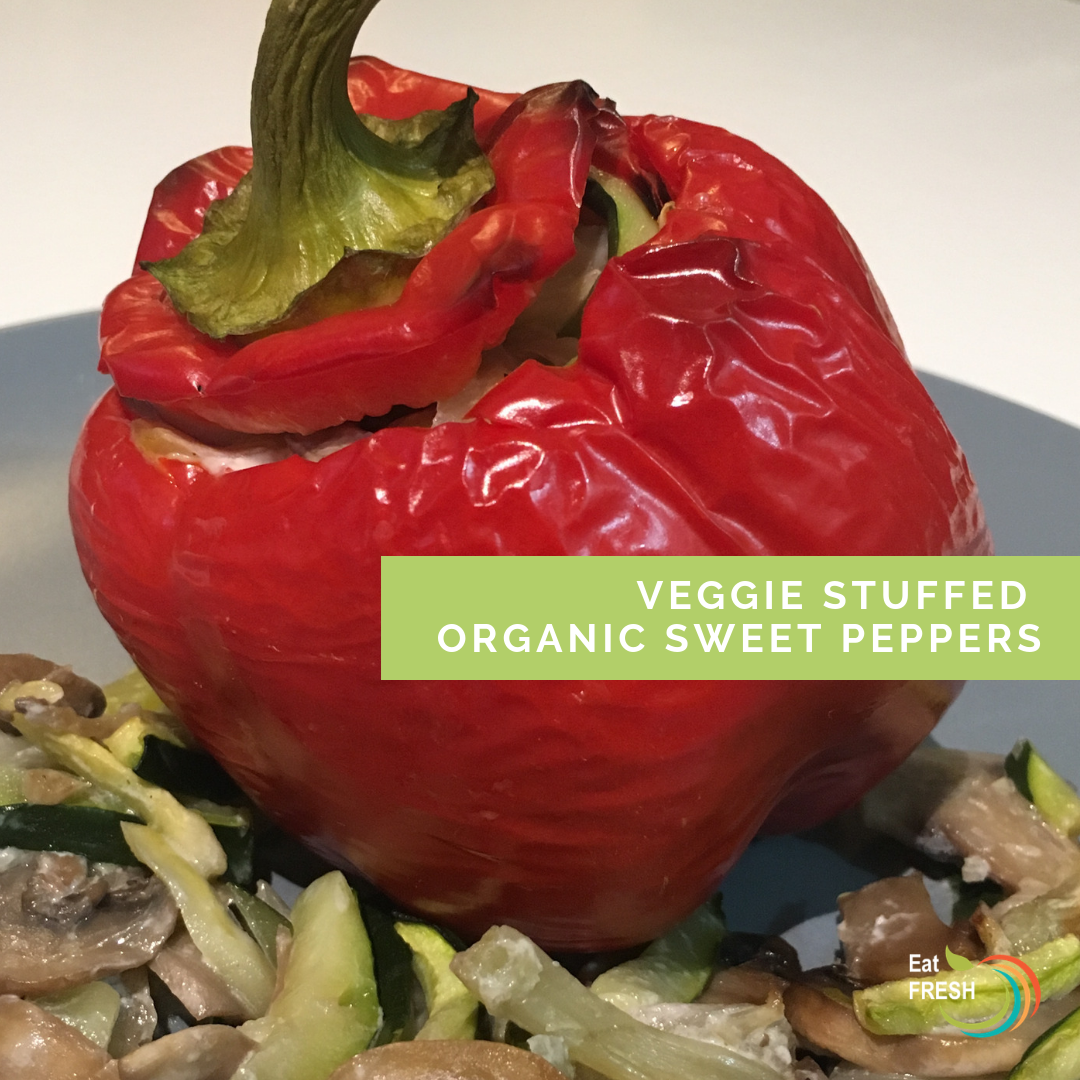 Veggie stuffed organic sweet peppers