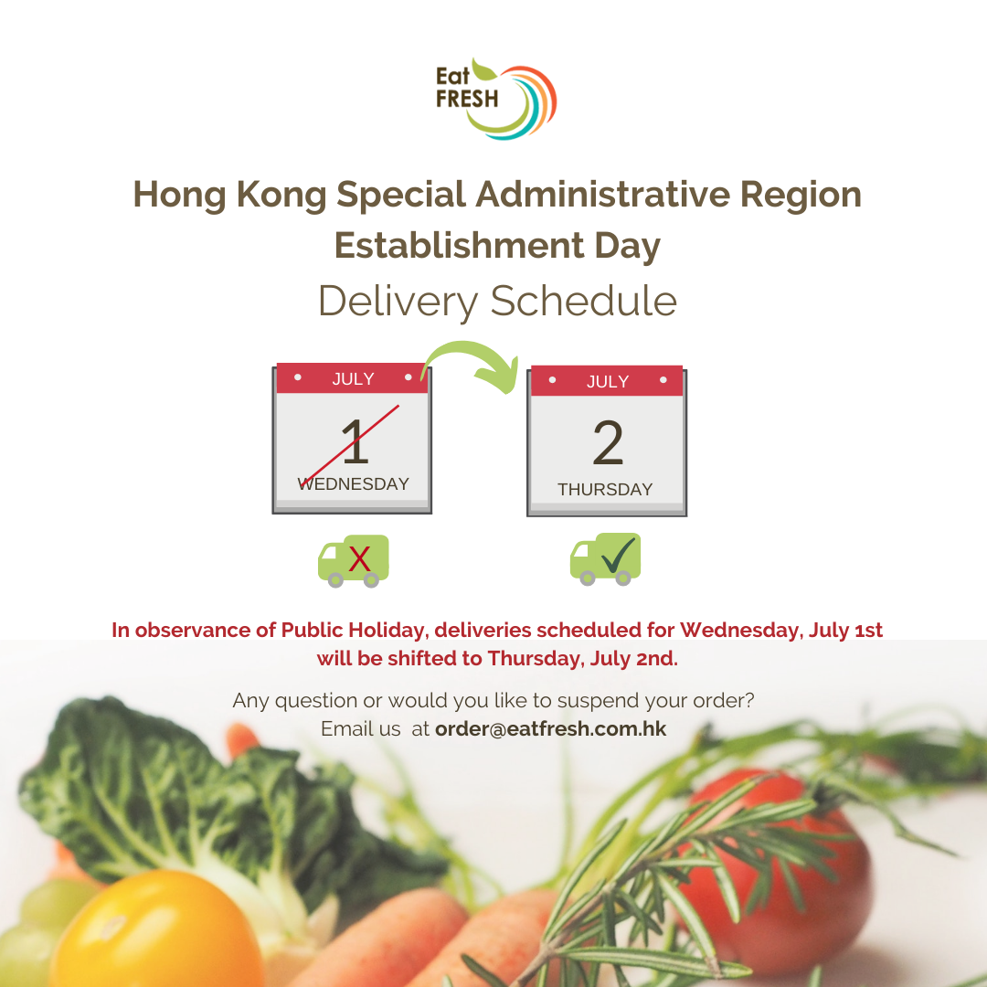 Delivery Schedule - HKSAR Establishment Day (public holiday)
