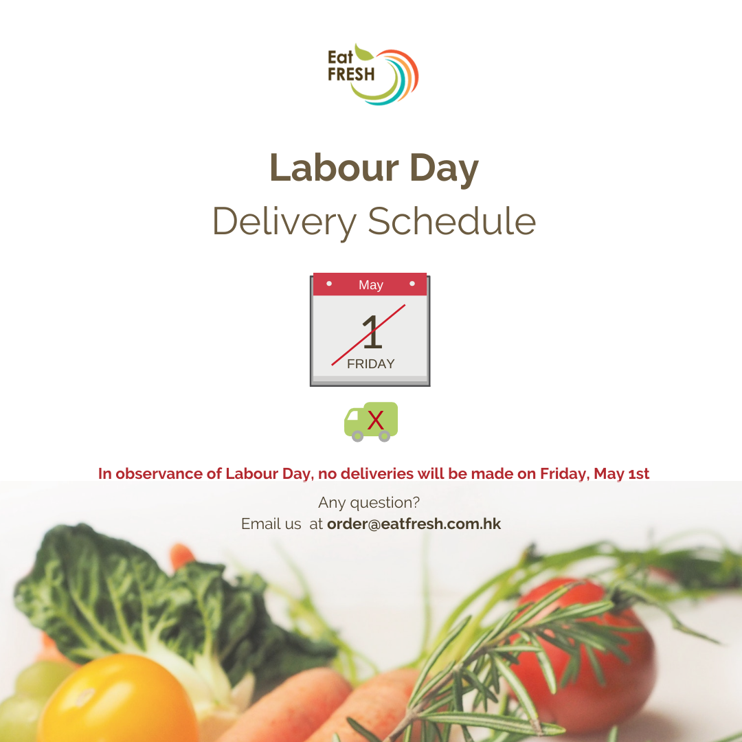Labour Day - No deliveries on May 1st
