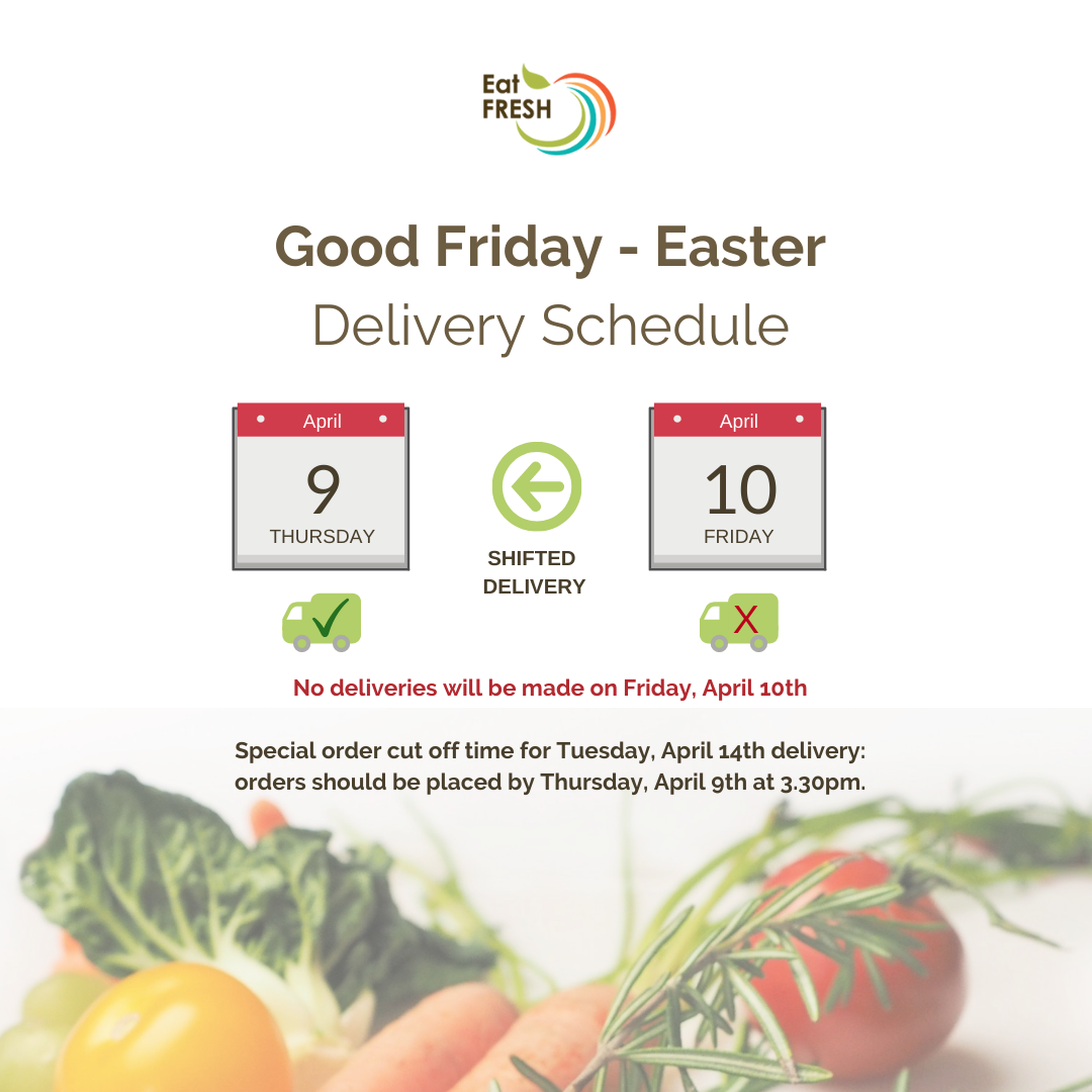 No delivery on Friday, April 10th