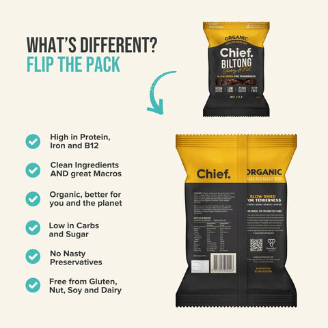 Chief Bilton - Smokey BBQ Organic Grass-Fed Beef Snack