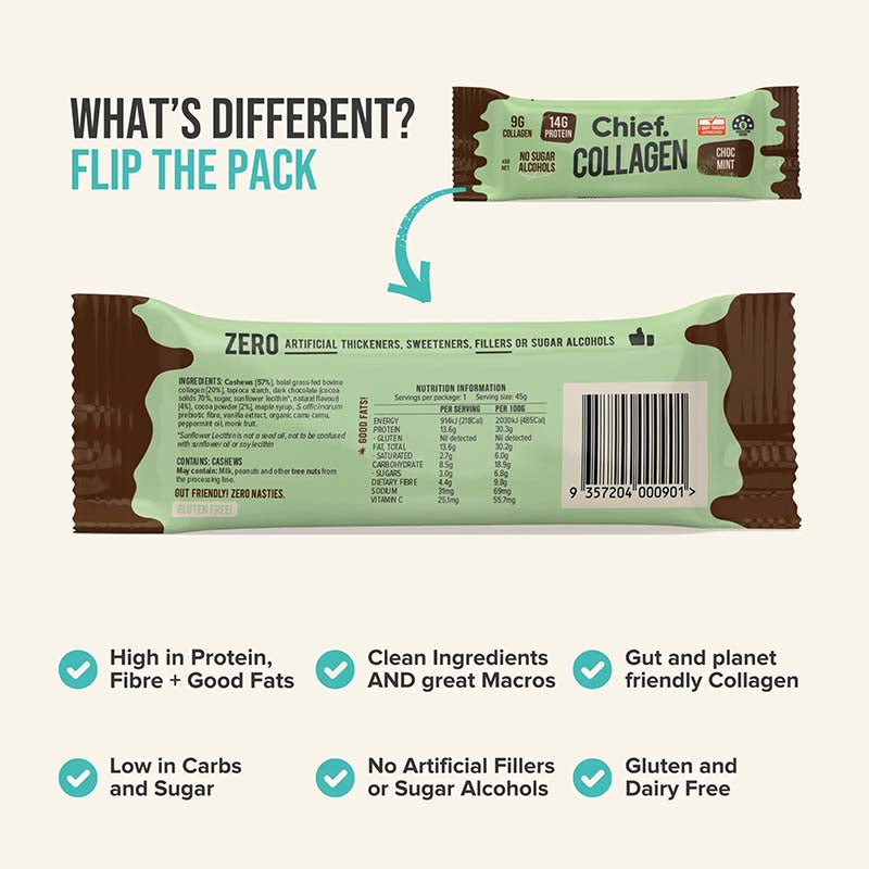 Chief. Collagen Protein Bar - Choco Mint