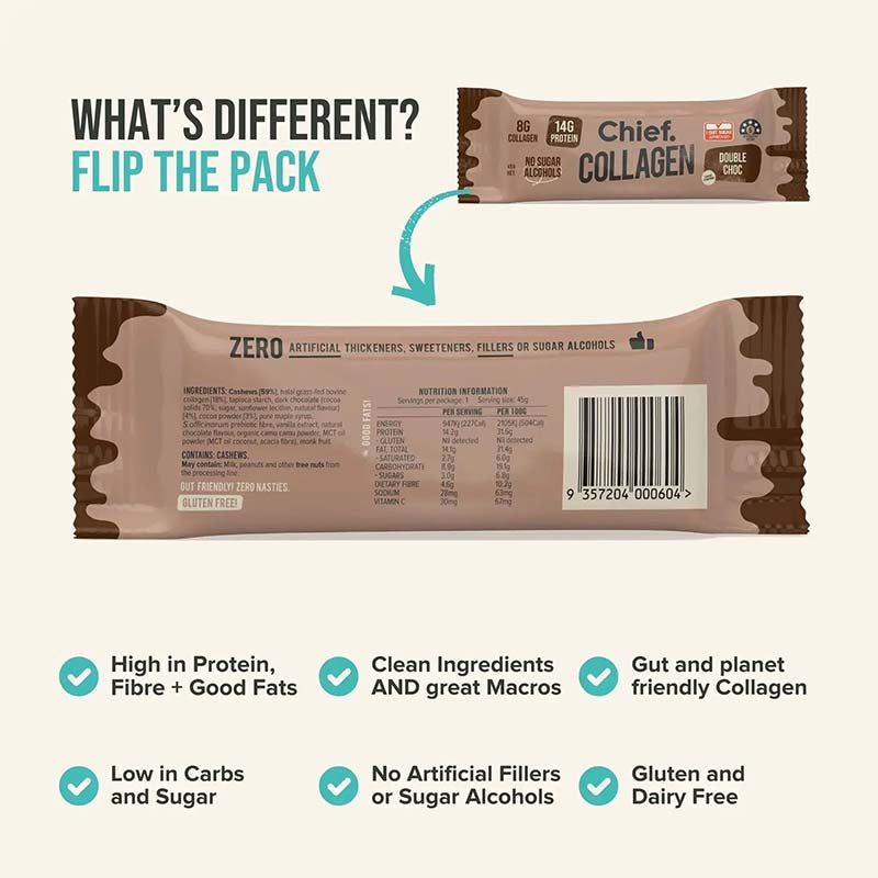 Chief. Collagen Protein Bar - Double Choc