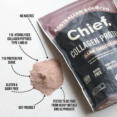Chief. Grass-fed Collagen Protein Powder – Dark Chocolate