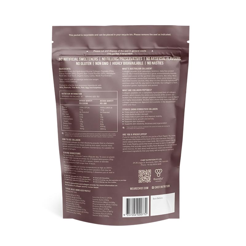 Chief. Grass-fed Collagen Protein Powder – Dark Chocolate