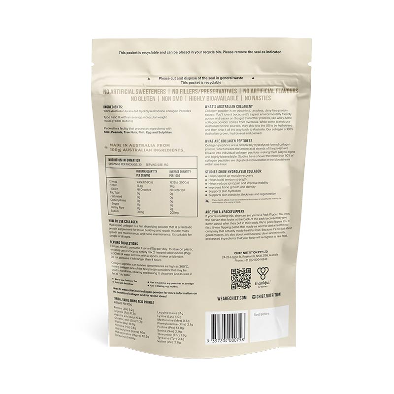 Chief. Grass-fed Collagen Protein Powder – Unflauvered