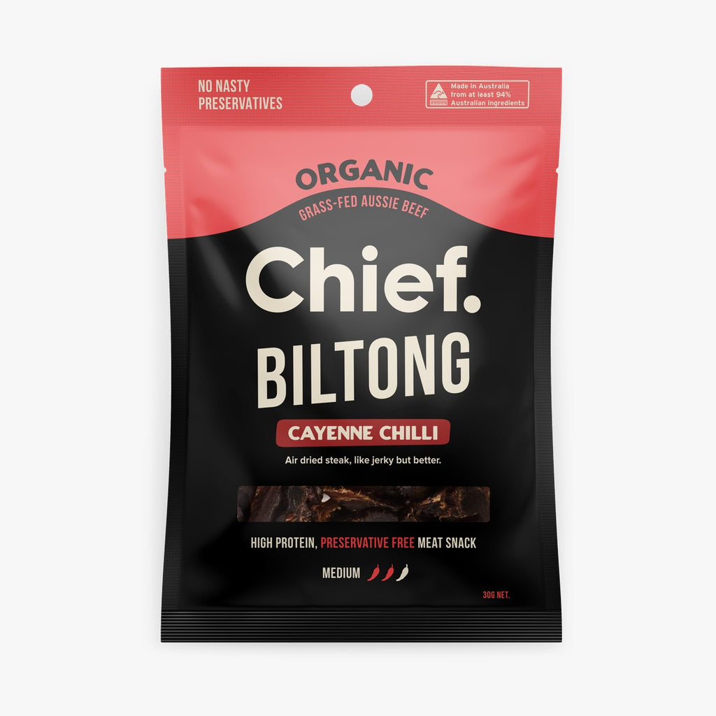 Chief Biltong - Cayenne Chilli Organic Grass-Fed Beef Snack