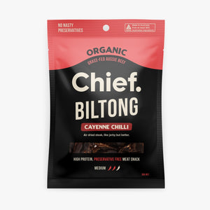 Chief Biltong - Cayenne Chilli Organic Grass-Fed Beef Snack