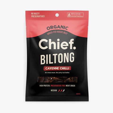 Chief Biltong - Cayenne Chilli Organic Grass-Fed Beef Snack